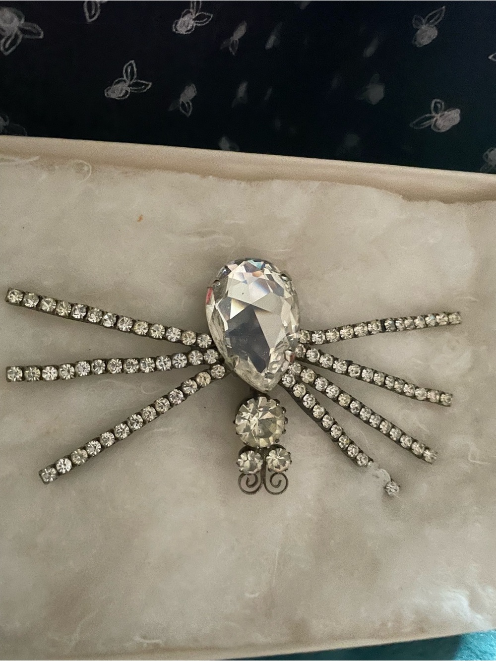 Crystal Rhinestone Spider Brooch